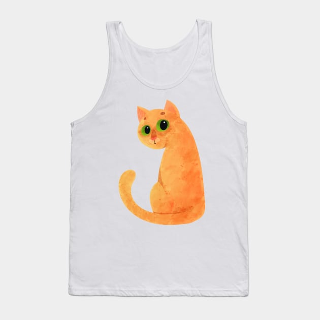 Confused Ginger Cat Tank Top by hosta